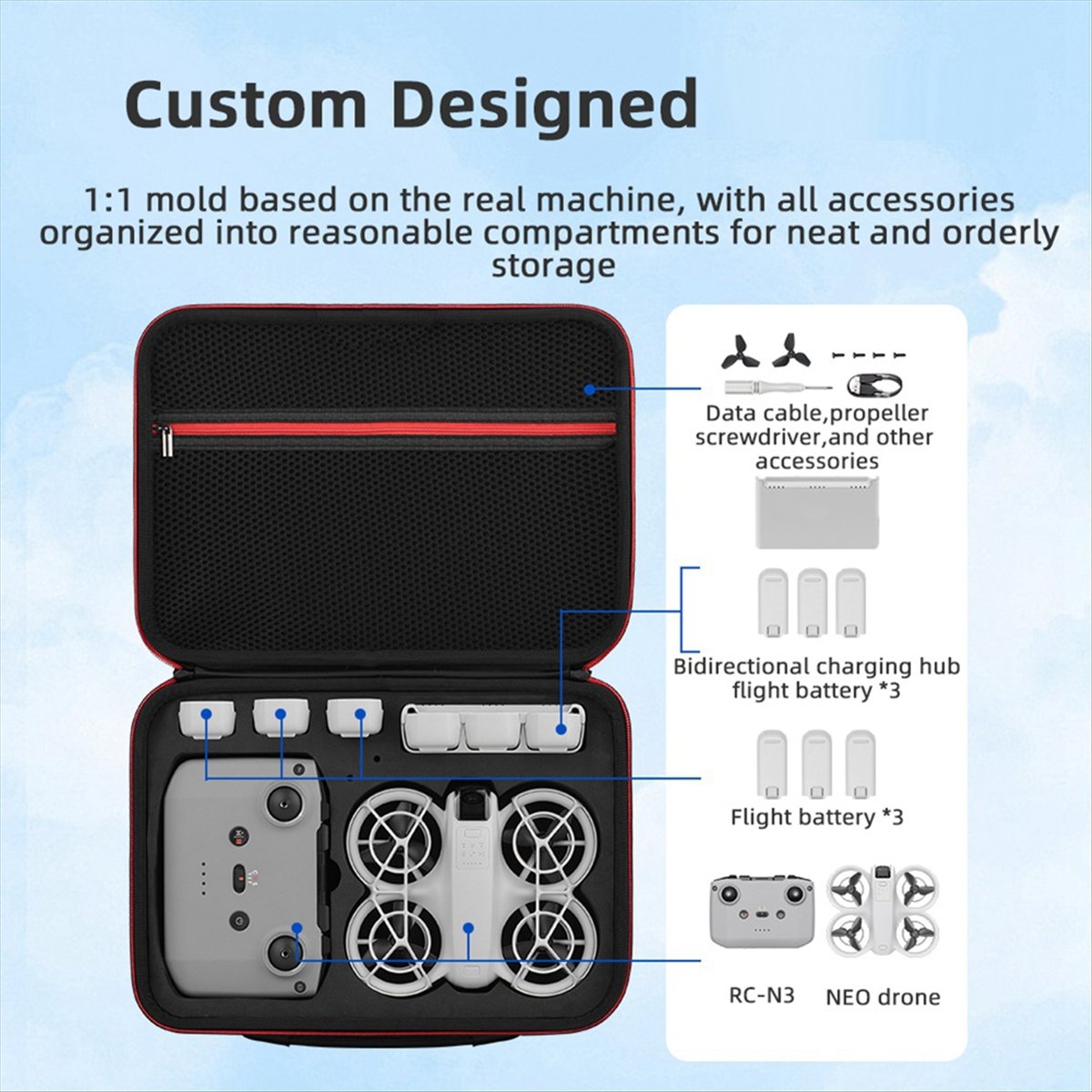 Drone Battery Strap - A43M Carrying Storage Bag for DJI