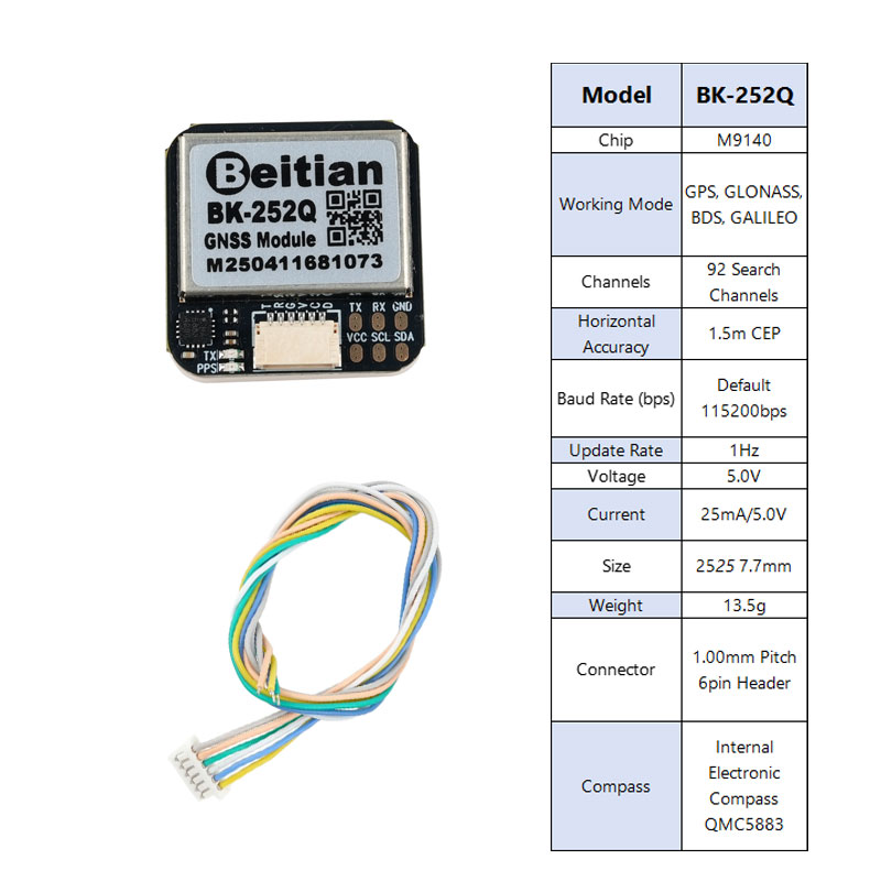 Drone Gps Module - Beitian BK-252Q GPS GNSS Module QMC5883