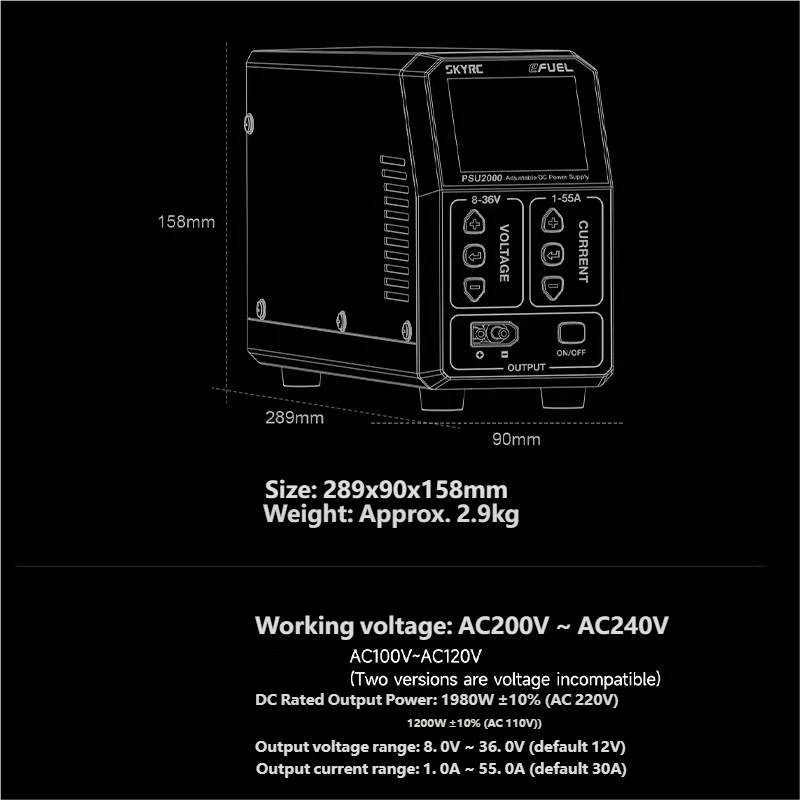 SKYRC PSU2000 1980W Adjustable - Drone Charger review and price