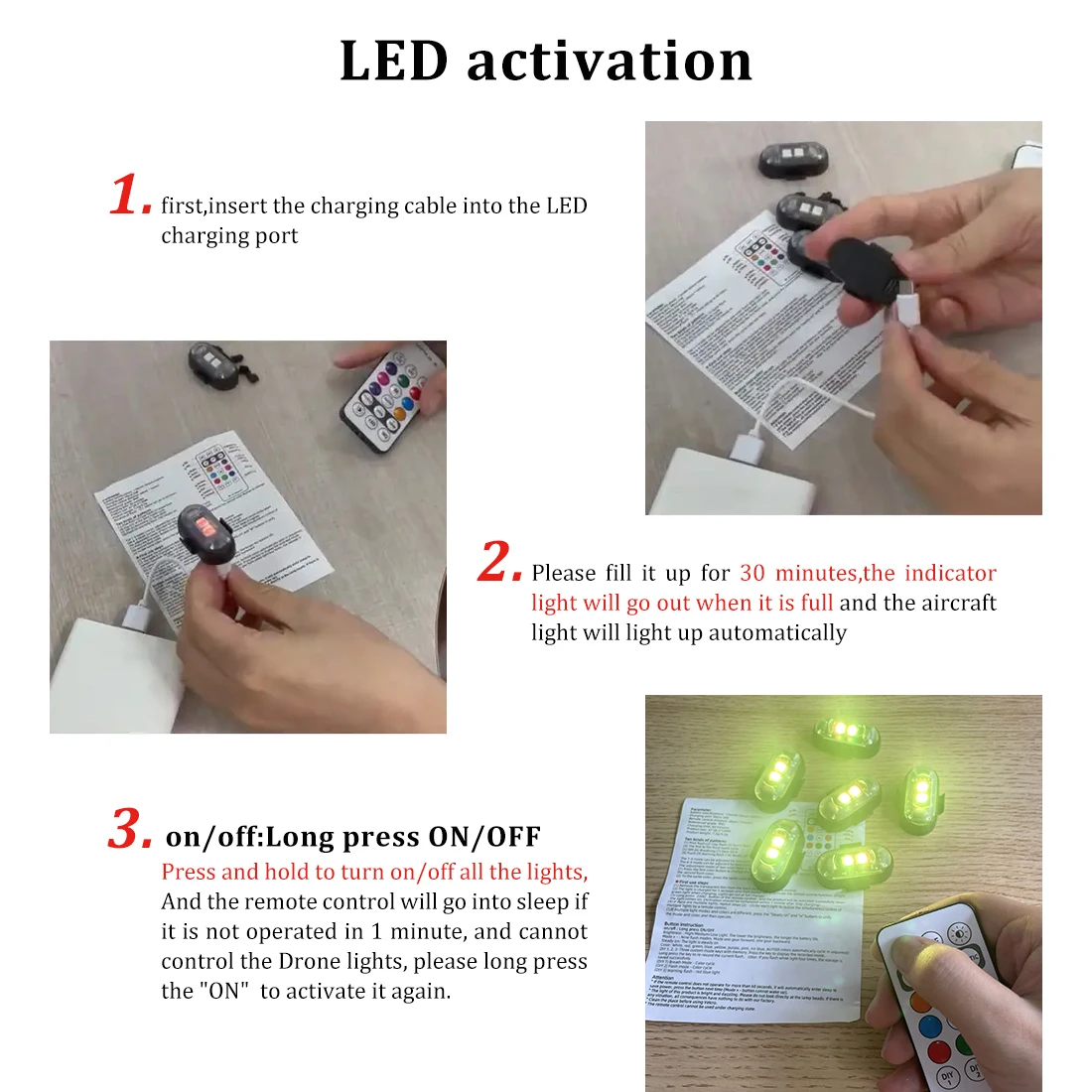 2/4/8Pcs Wireless Remote Contr - Drone Led Light review and price
