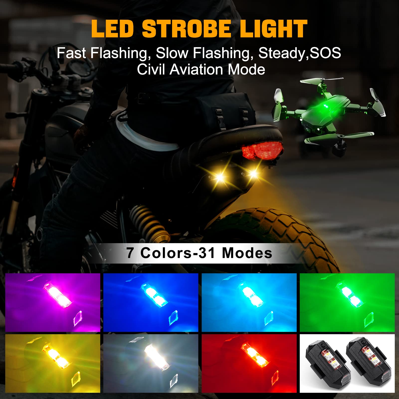 Motorcycle Lights Drone Strobe - Drone Led Light review and price