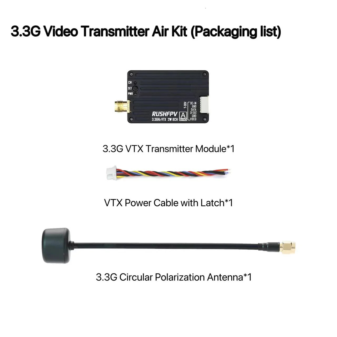 RUSHFPV 3.3G 2W VTX Transmitte - Drone Antenna review and price